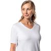 image:imageWomens VNeck Short Sleeve TShirt  UPF 50 Sun Protection  MoradaWhite
