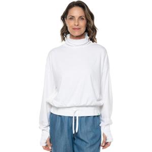 image:imageWomens Long Sleeve Turtle Neck Pullover  UPF 50 Sun Protection  Bay HarborWhite