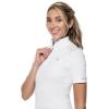 image:imageWomens Short Sleeve Golf Top with Mock Neck  UPF 50 Sun Protection  AlbatrossWhite Diamond Jacquard