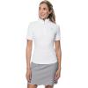 image:imageWomens Short Sleeve Golf Top with Mock Neck  UPF 50 Sun Protection  AlbatrossWhite Diamond Jacquard