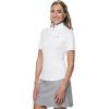 image:imageWomens Short Sleeve Golf Top with Mock Neck  UPF 50 Sun Protection  AlbatrossWhite Diamond Jacquard