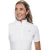 image:imageWomens Short Sleeve Golf Top with Mock Neck  UPF 50 Sun Protection  AlbatrossWhite Diamond Jacquard