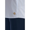image:imageCoolibar Womens Funnel Neck Long Sleeve Top  UPF 50 Sun Protection  CatonaWhitePeriwinkle Stripe