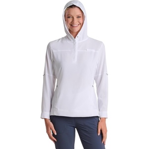 image:imageWomens Henley Hoodie  UPF 50 Sun Protection  Sea Spray in White