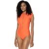 image:imageCap Sleeve Swimsuit  UPF 50 Sun Protection  SweetwaterVivid Coral