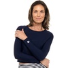 image:imageWomens Cropped Rash Guard  UPF 50 Sun Protection  Ocean DriveNavy