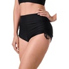 image:imageWomens Ruche Swim Shorts  UPF 50 Sun Protection  BayshoreBlack