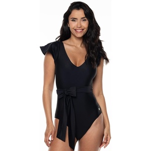 image:imageFlutter Sleeve Swimsuit  UPF 50 Sun Protection  Coconut GroveBlack