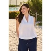 image:imageWomens Sleeveless Top  UPF 50 Sun Protection  Mykonos Stand Collar TopWhite