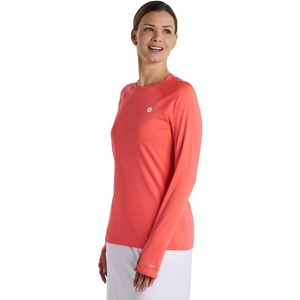 image:imageWomens Fitness Long Sleeve TShirt  UPF 50 Sun Protection  DeviCoral Reef